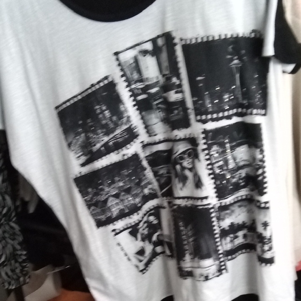 Black and White Graphic Women's Tee Shirt